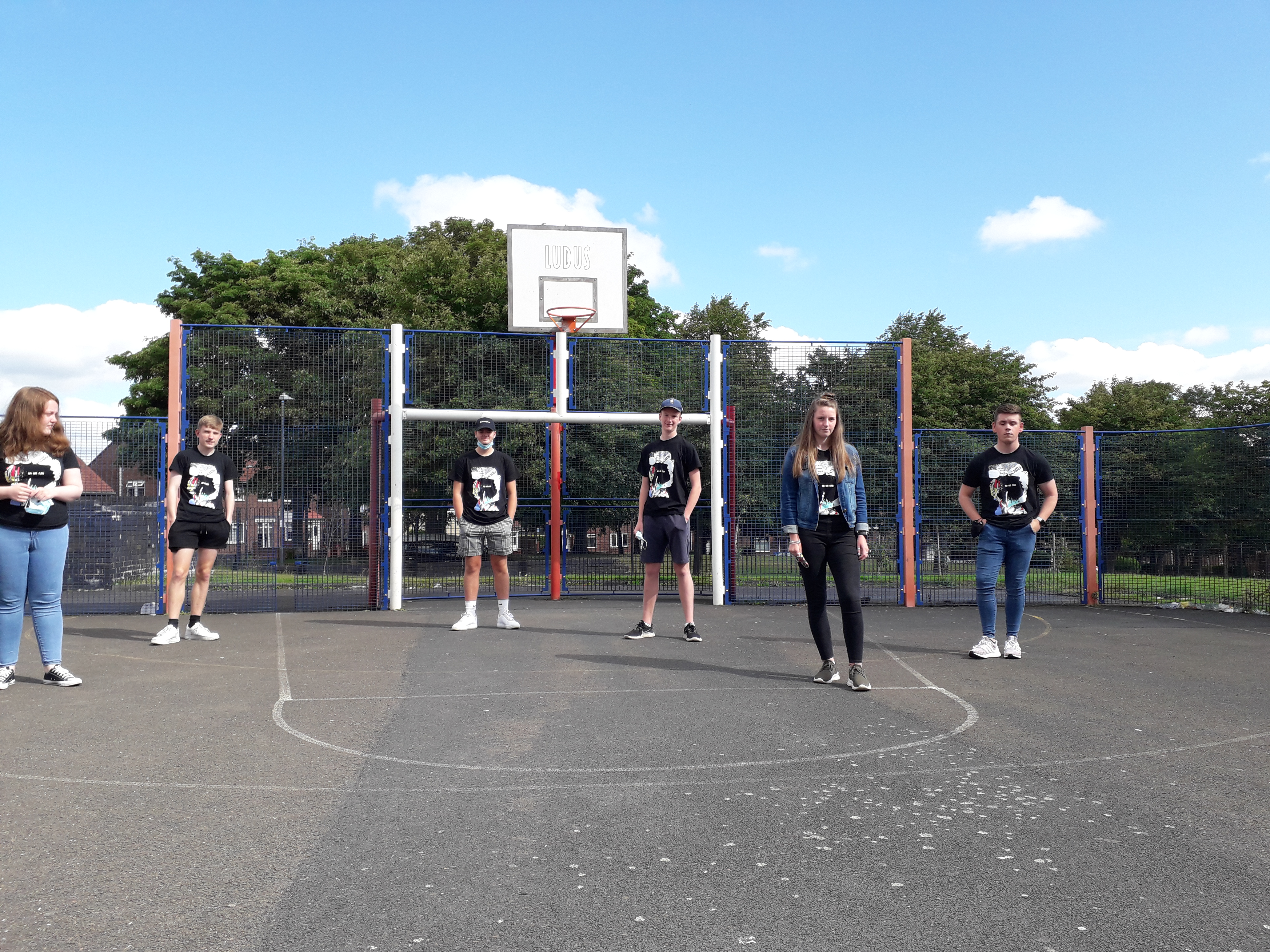 young people on the basketball court