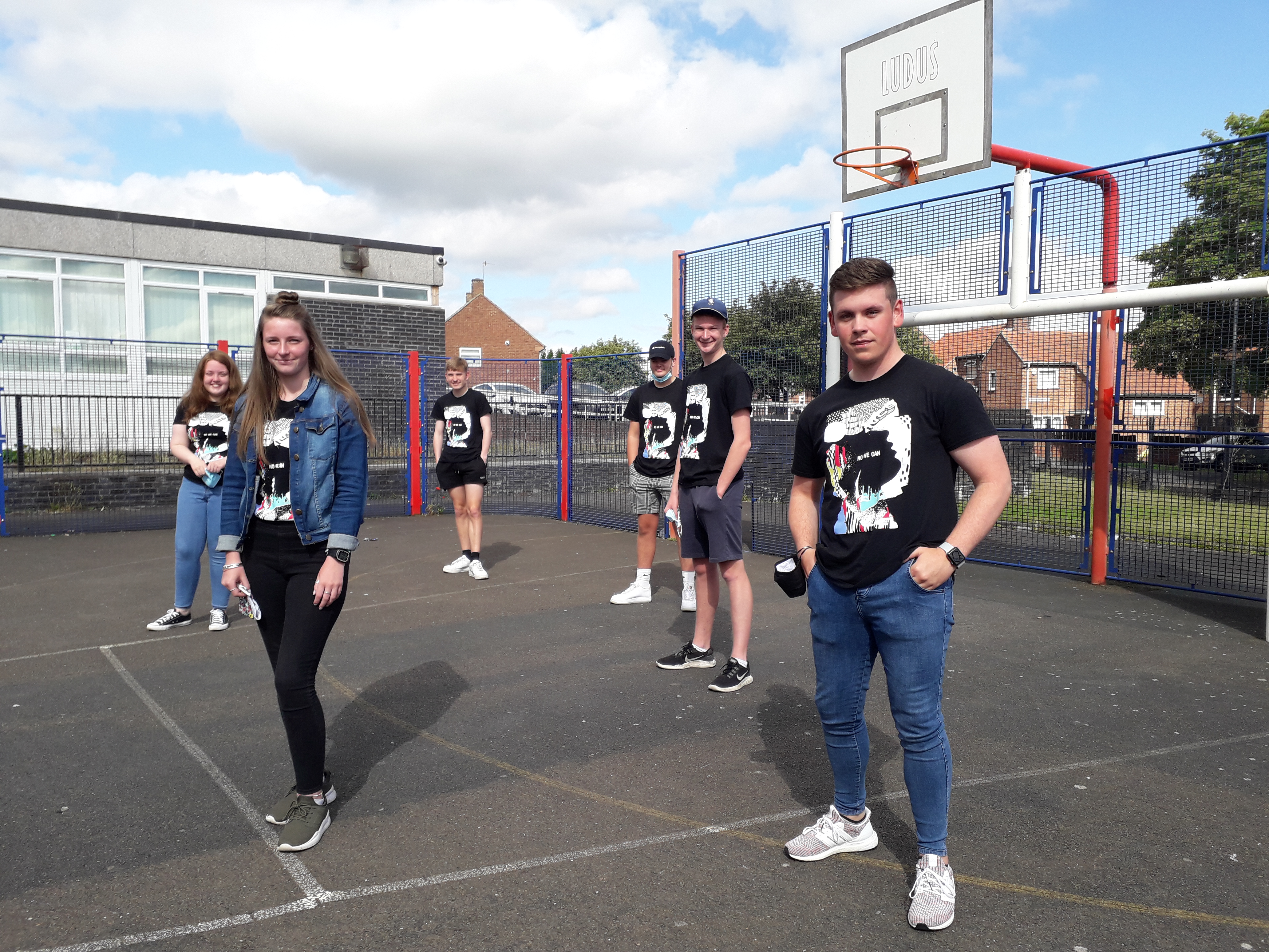 Basket ball court with the team on it