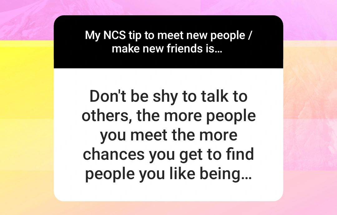 Don't be shy to talk to others