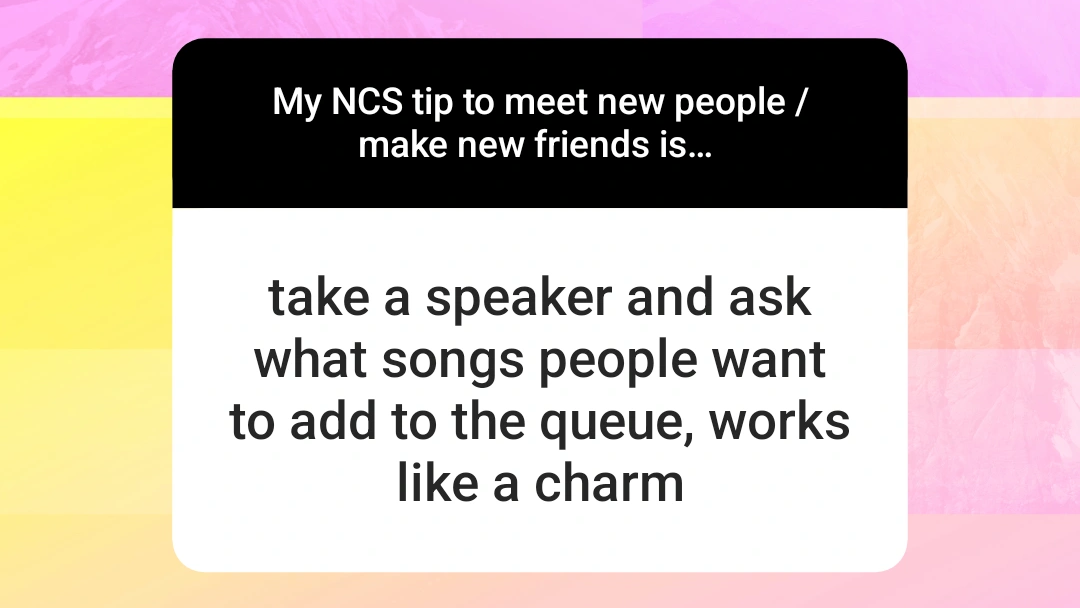 Take a speaker and ask what people want