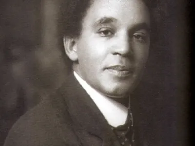 Samuel Coleridge-Taylor in a black and white portrait picture. Photo courtesy National Museum of American History, Public domain