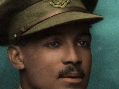 A picture of Walter Tull in an army outfit.