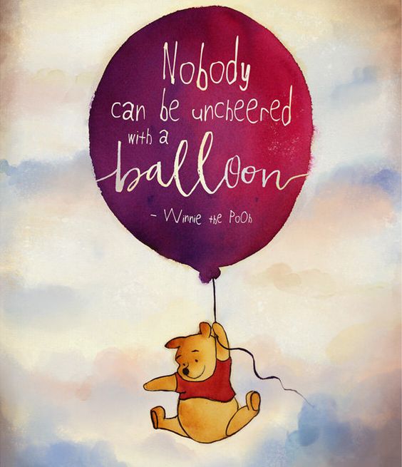Winnie the Pooh - no one can be uncheered by a balloon!